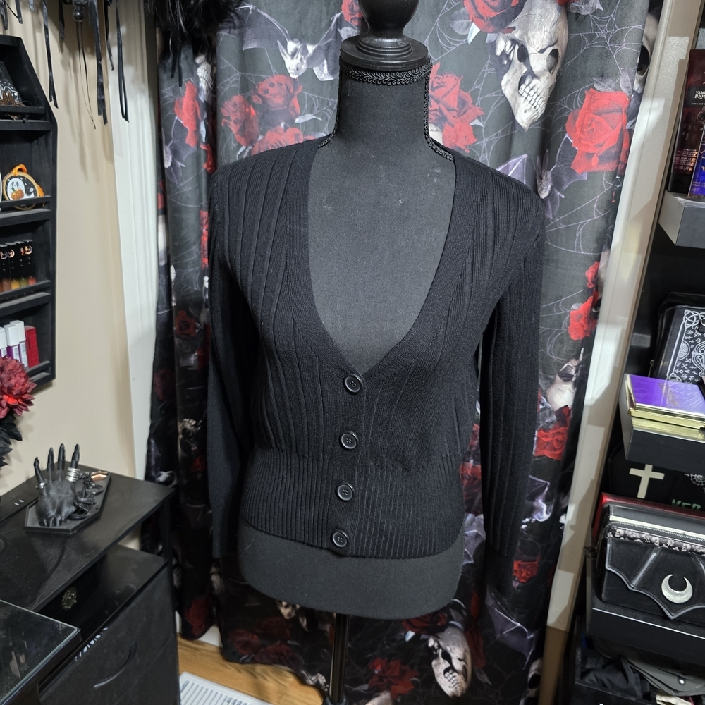 Ardene Black Button-Up Cardigan